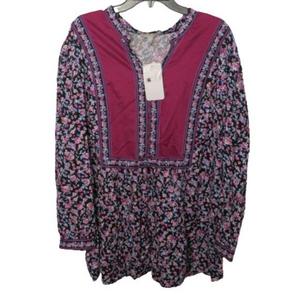 Woman Within boho floral shirt‎ sz 22